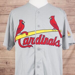 St Louis Cardinals Jersey XL Gray MLB Baseball Button Front Short Sleeve SGA